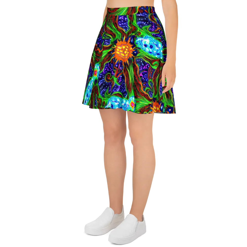 Fluorescent Eden on Skater Skirt — Left