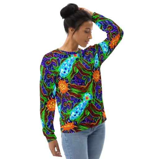 Fluorescent Eden on a Sweatshirt