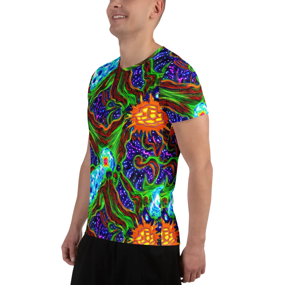 Fluorescent Eden on Men's Athletic T-Shirt — Left