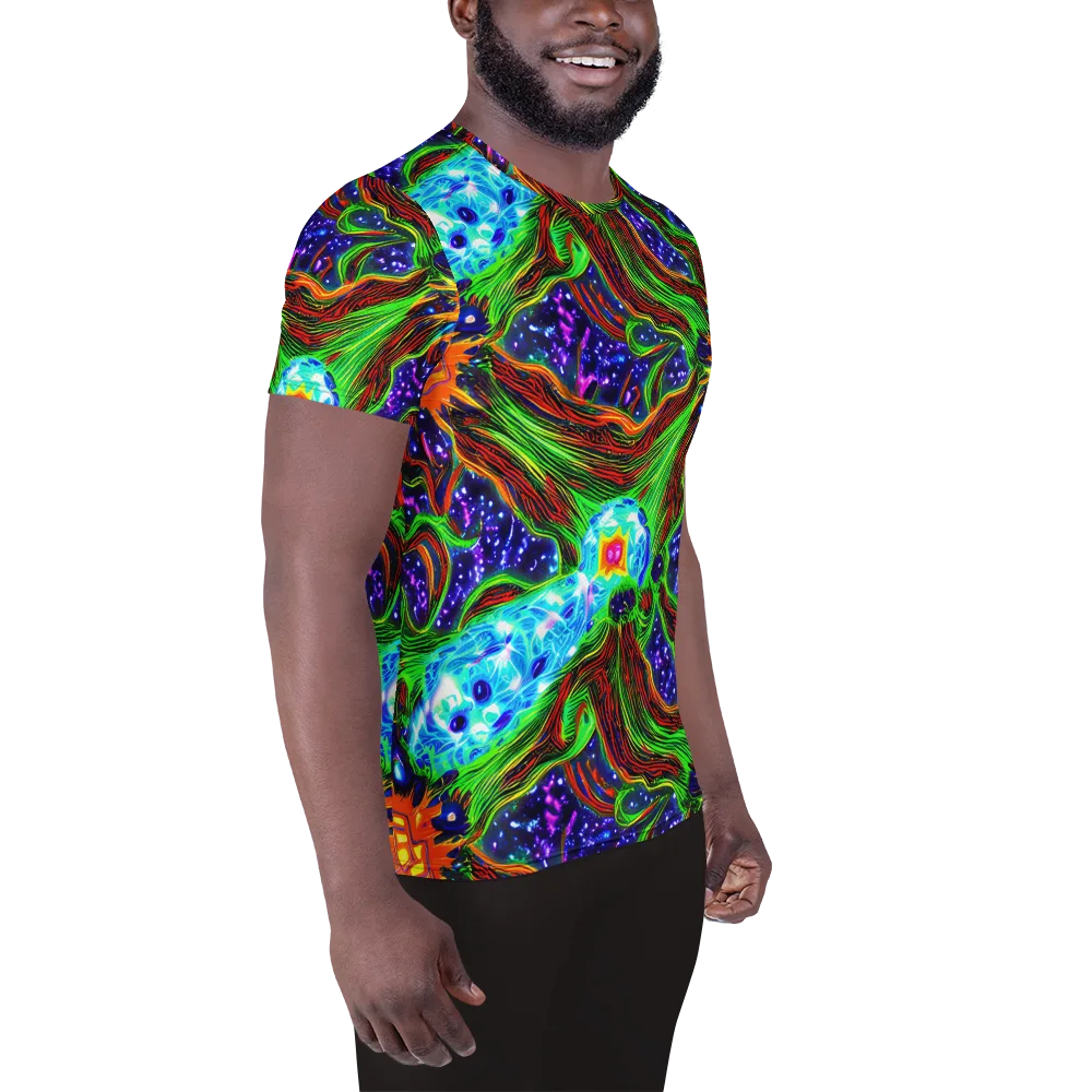Fluorescent Eden on Men's Athletic T-Shirt — Right