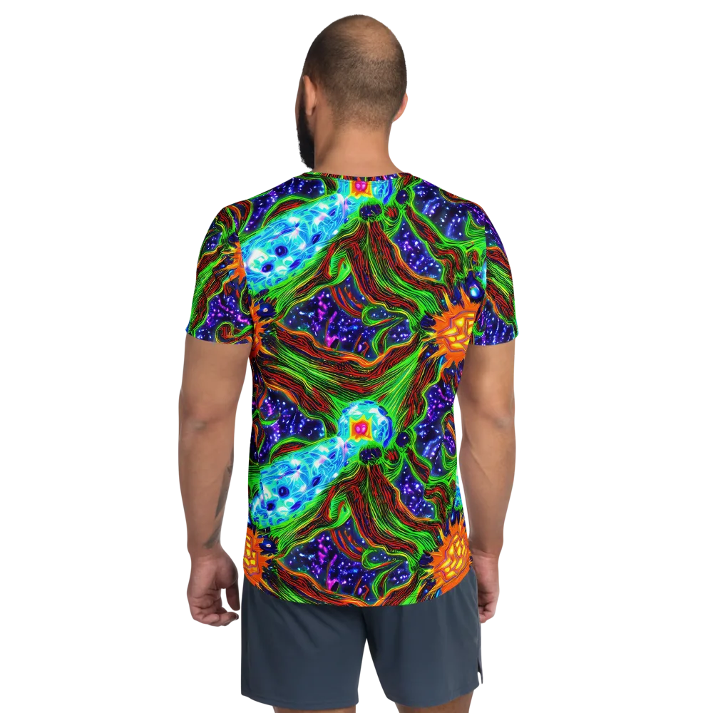 Fluorescent Eden on Men's Athletic T-Shirt — Back
