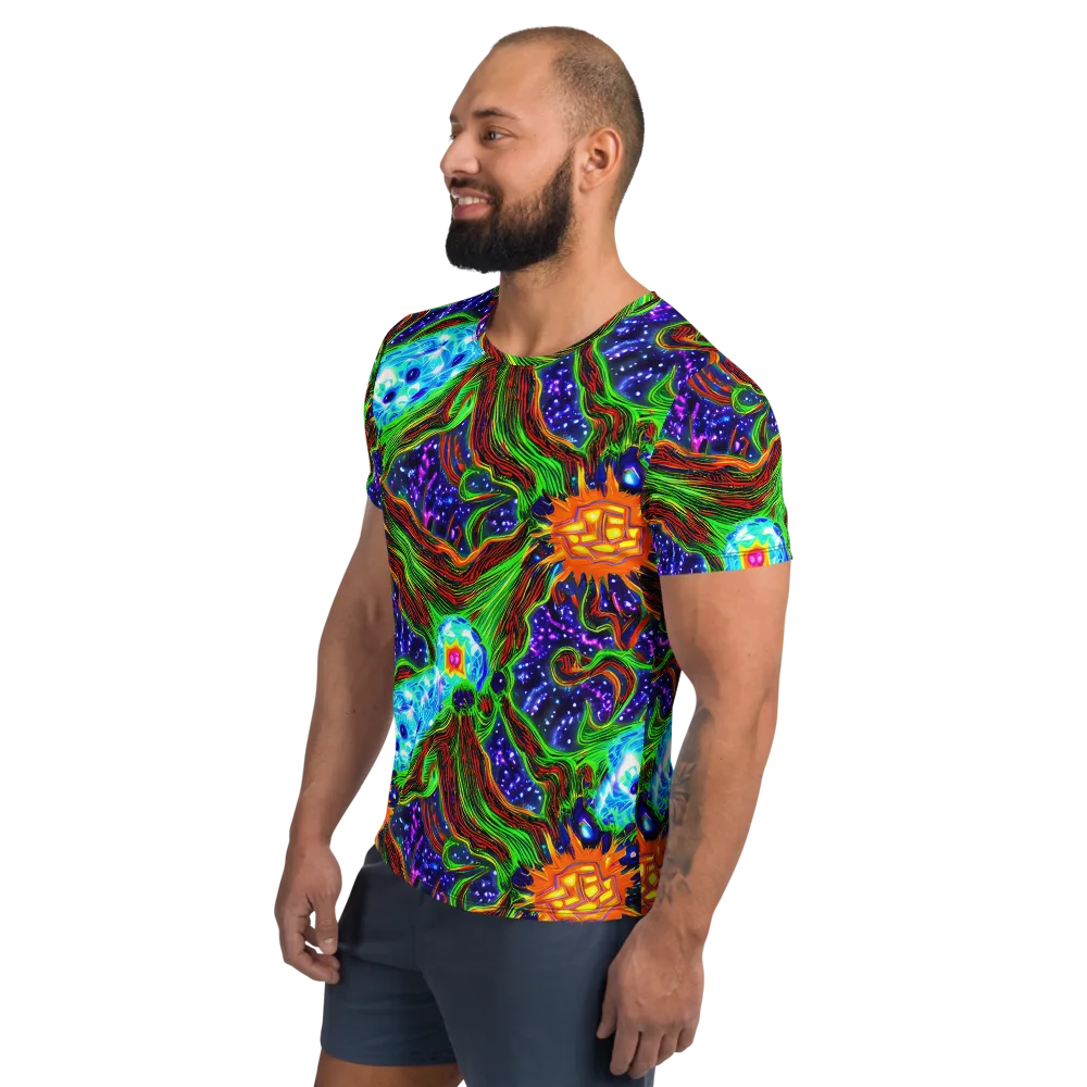 Fluorescent Eden on Men's Athletic T-Shirt — Left