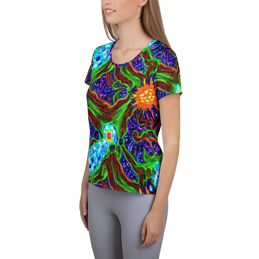 Fluorescent Eden on Women's Athletic T-Shirt — Left