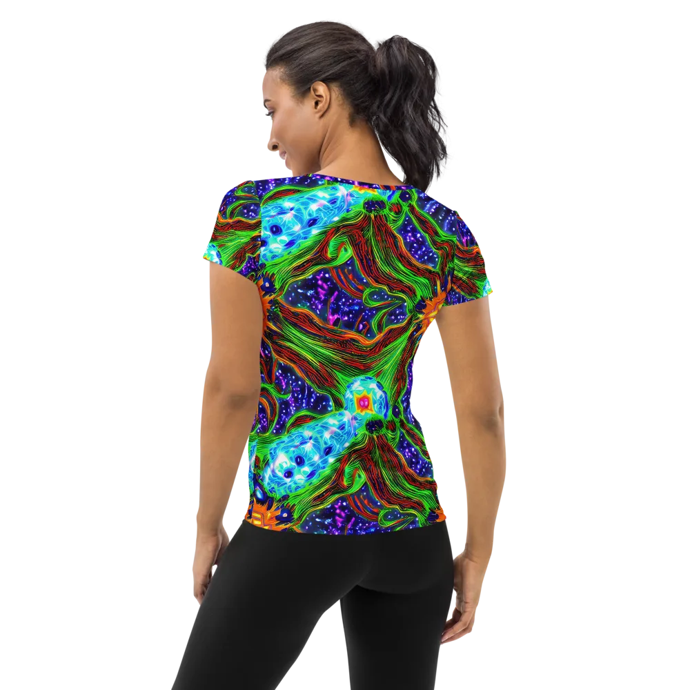 Fluorescent Eden on Women's Athletic T-Shirt — Back