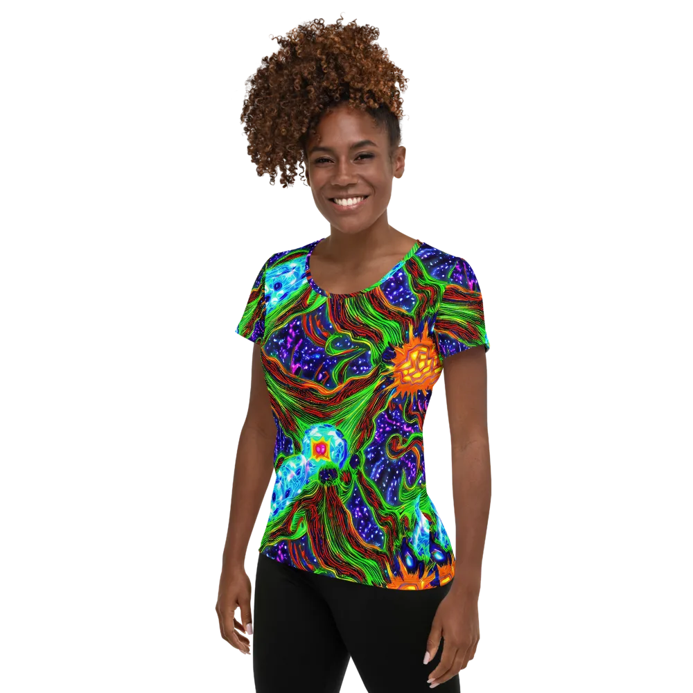 Fluorescent Eden on Women's Athletic T-Shirt — Left