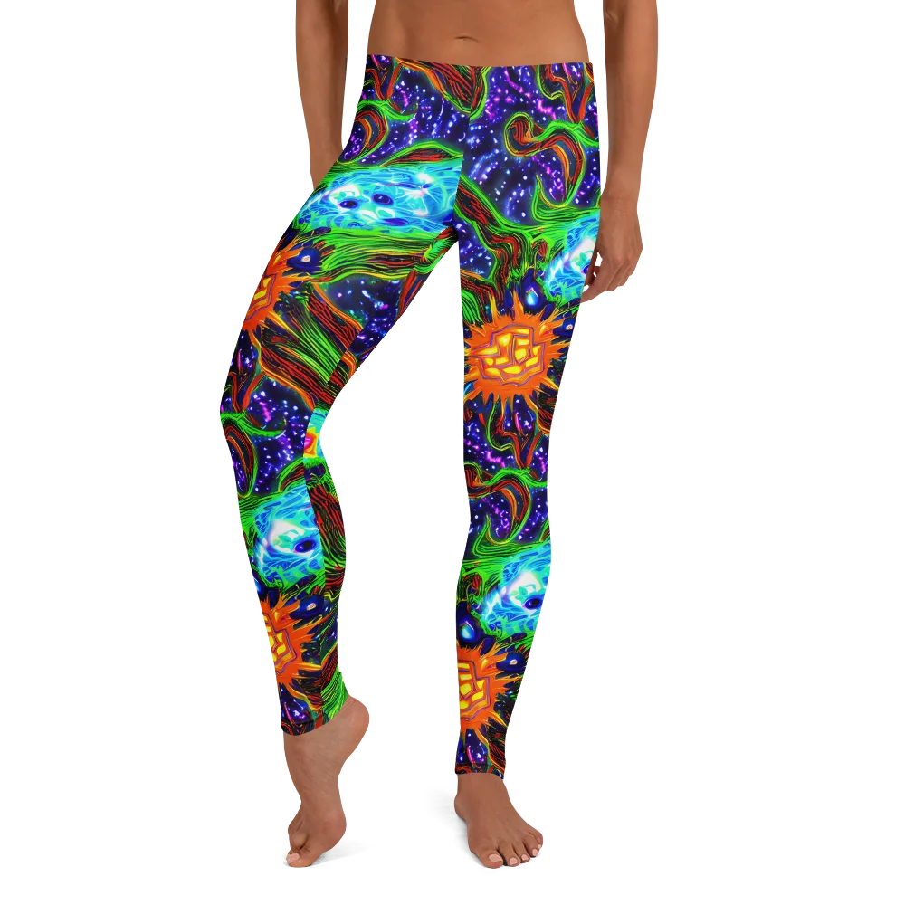 Fluorescent Eden on Leggings — Front