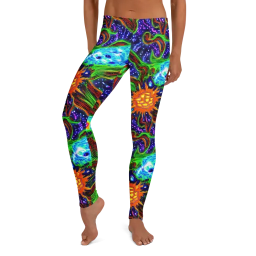 Fluorescent Eden on a Leggings