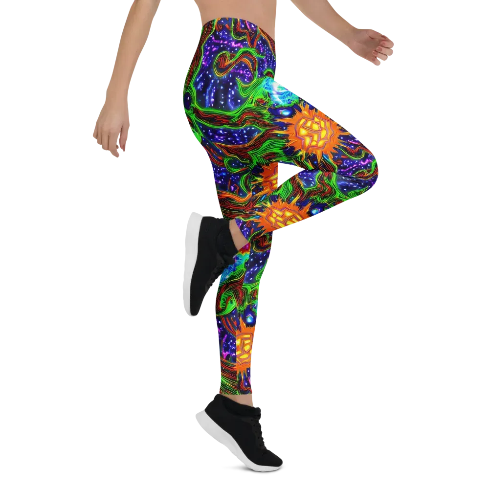Fluorescent Eden on Leggings — Right