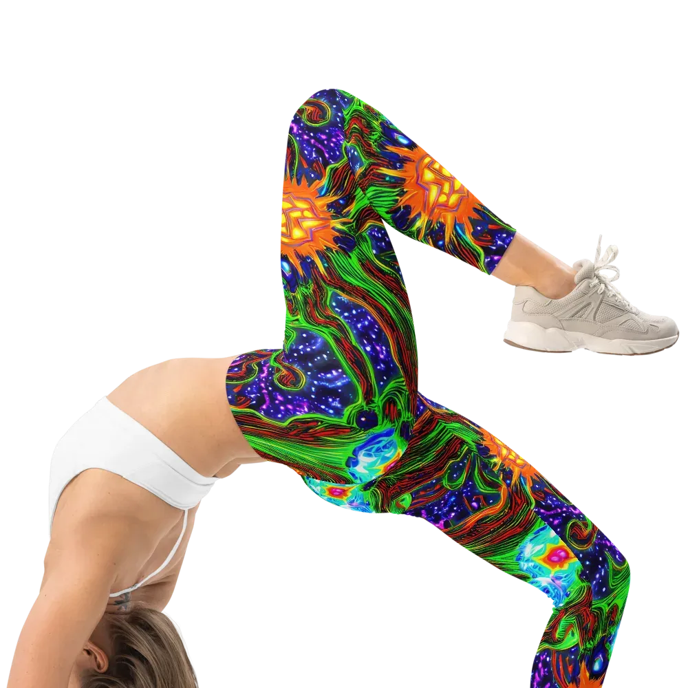 Fluorescent Eden on Leggings — Right