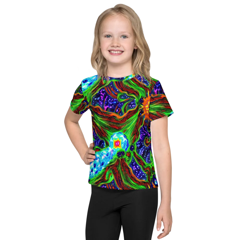 Fluorescent Eden on Kids Crew Neck T-Shirt — Front