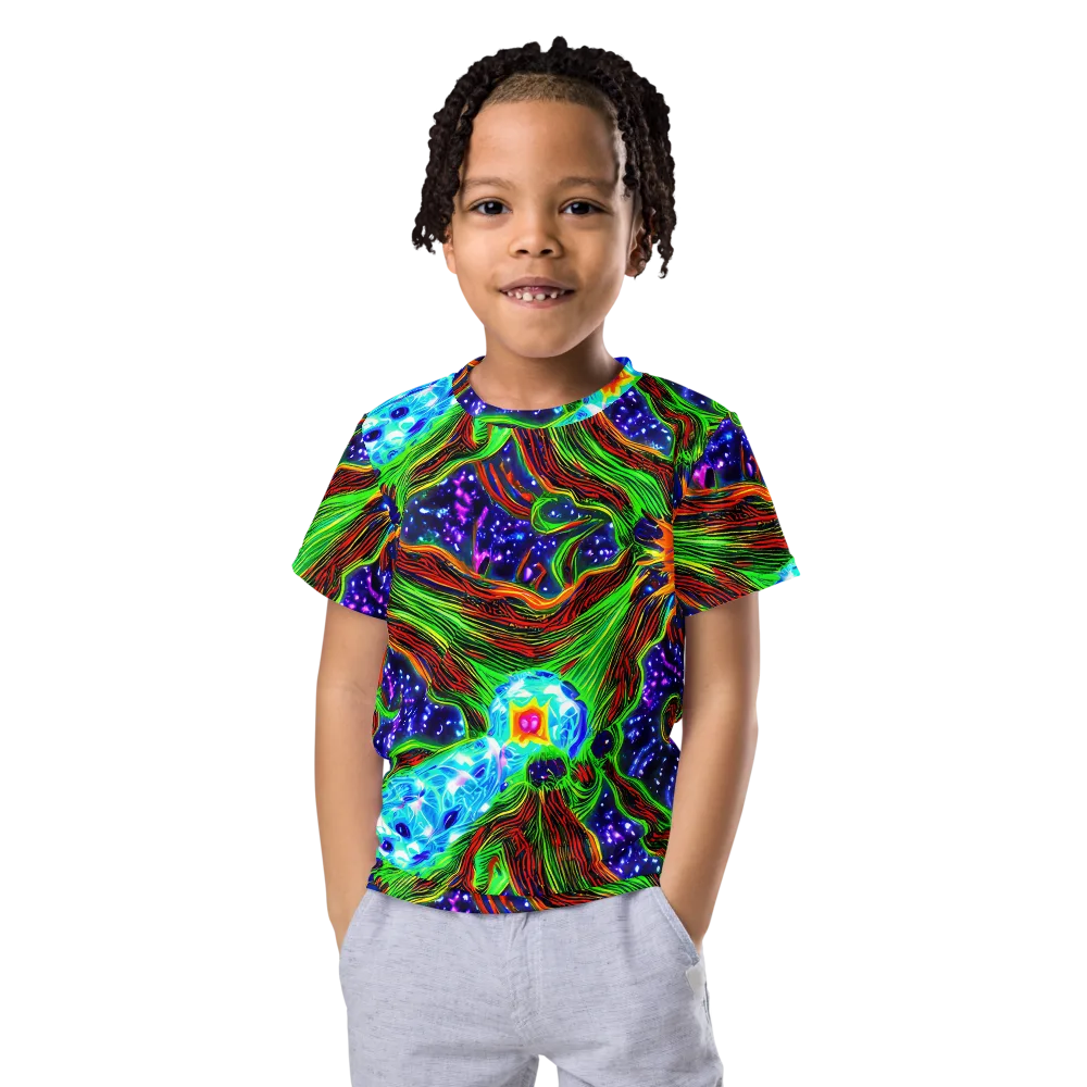 Fluorescent Eden on Kids Crew Neck T-Shirt — Front