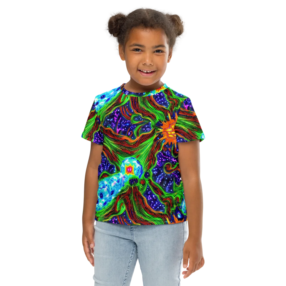 Fluorescent Eden on Kids Crew Neck T-Shirt — Front