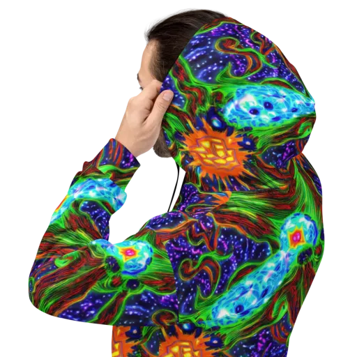 Fluorescent Eden on a Hoodie
