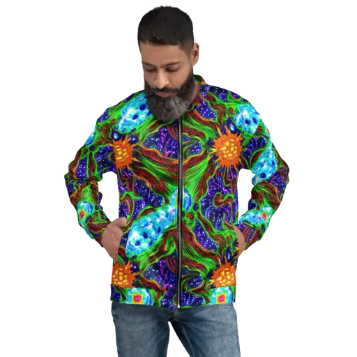 Fluorescent Eden on a Bomber Jacket
