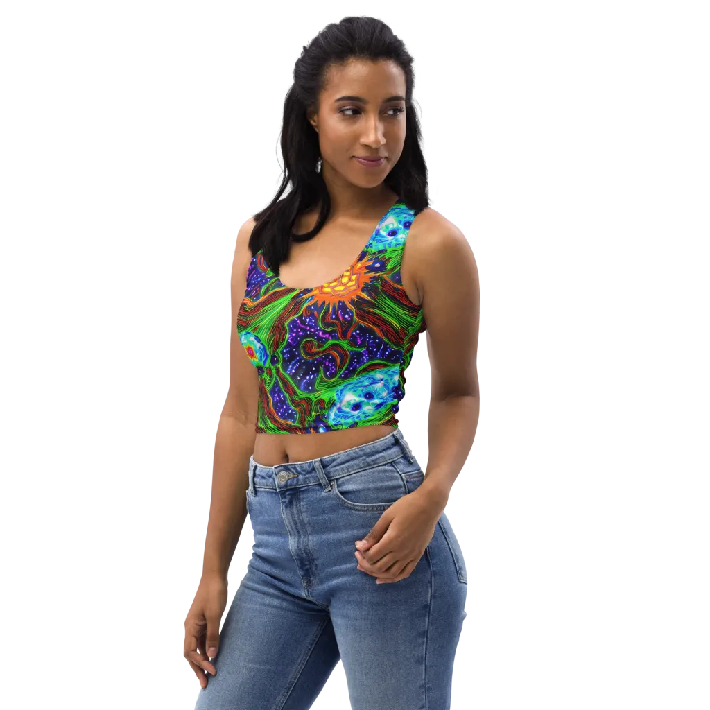 Fluorescent Eden on Crop Top — Left Front