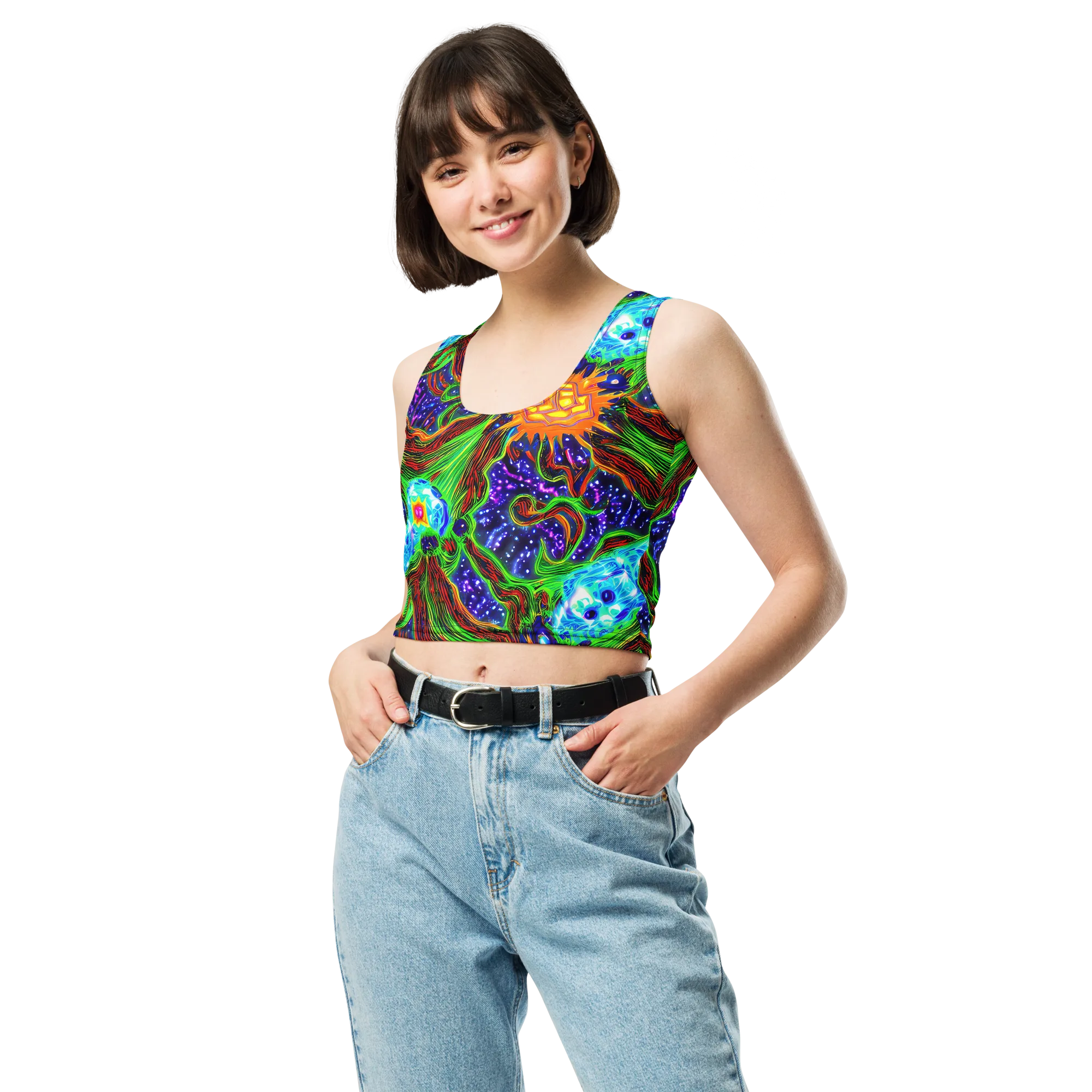 Fluorescent Eden on Crop Top — Front