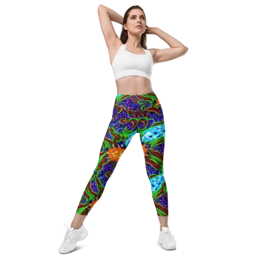 Fluorescent Eden on a Leggings with Pockets