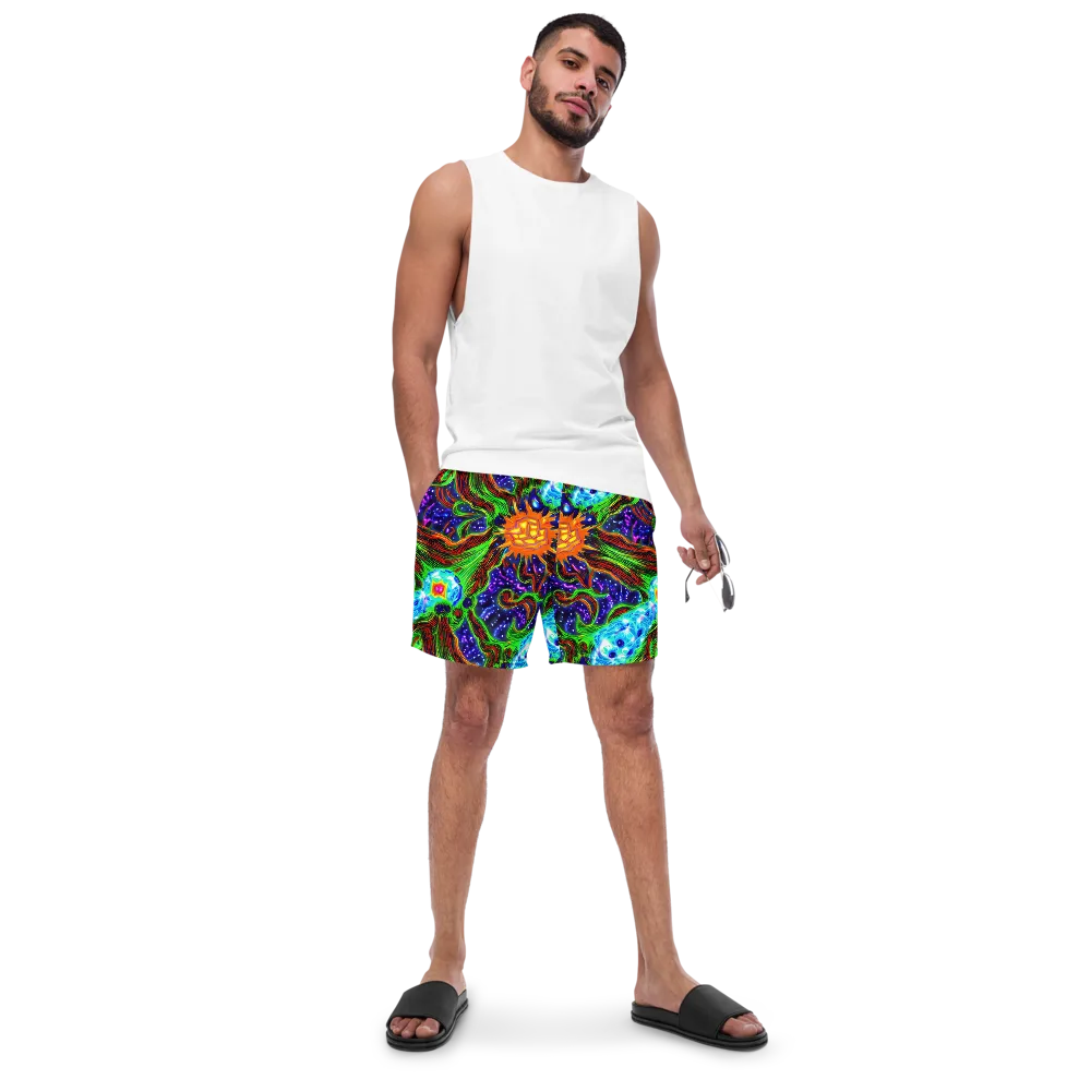 Fluorescent Eden on Swim Trunks — Front
