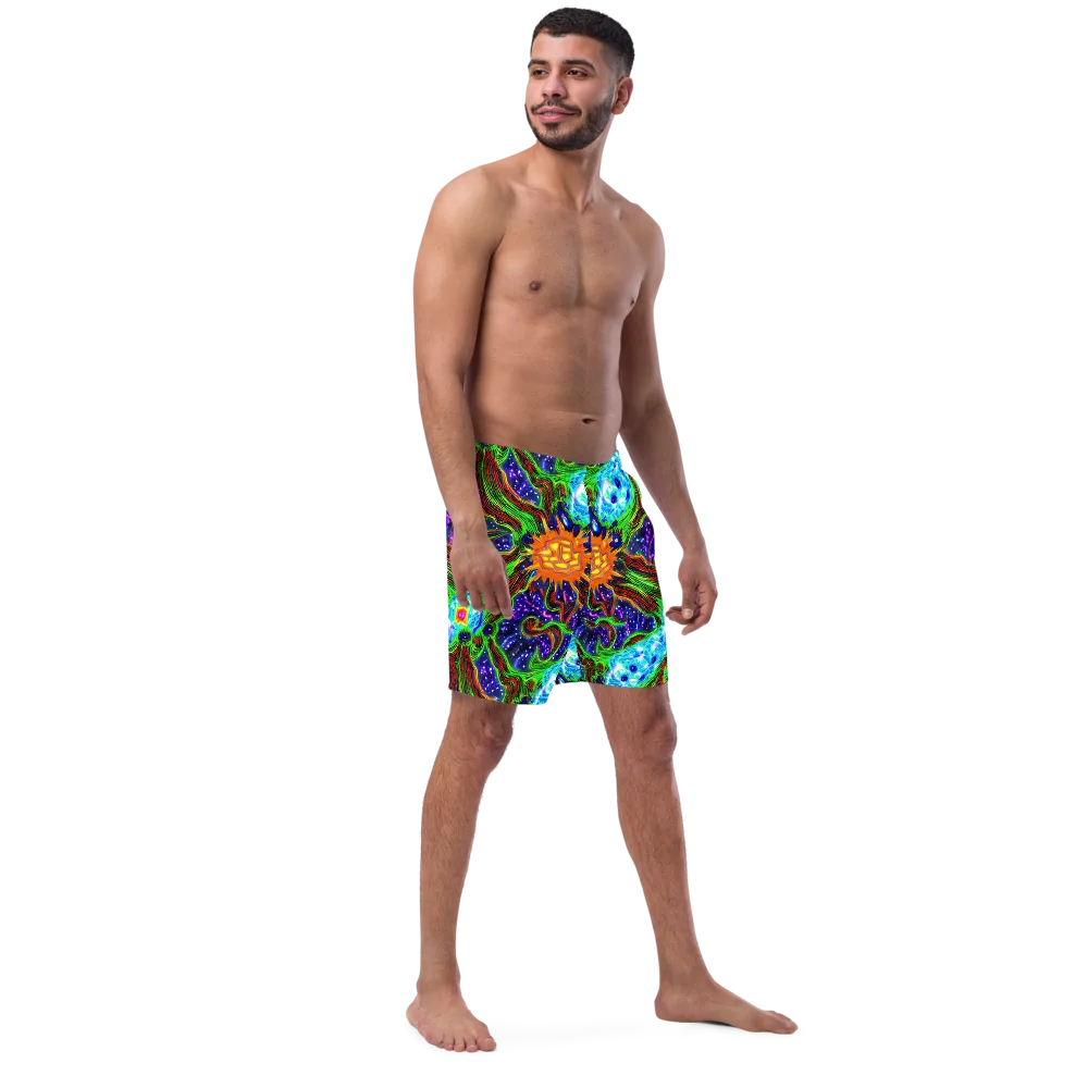 Fluorescent Eden on Swim Trunks — Right Front