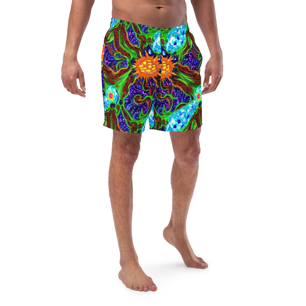 Fluorescent Eden on Swim Trunks — Front
