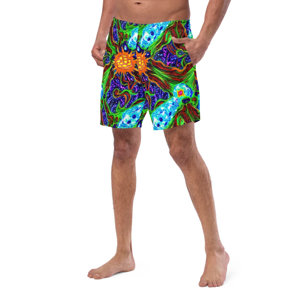 Fluorescent Eden on Swim Trunks — Left Front