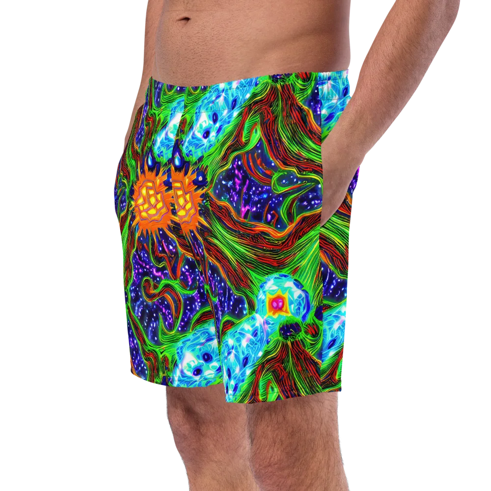 Fluorescent Eden on Swim Trunks — Left Front