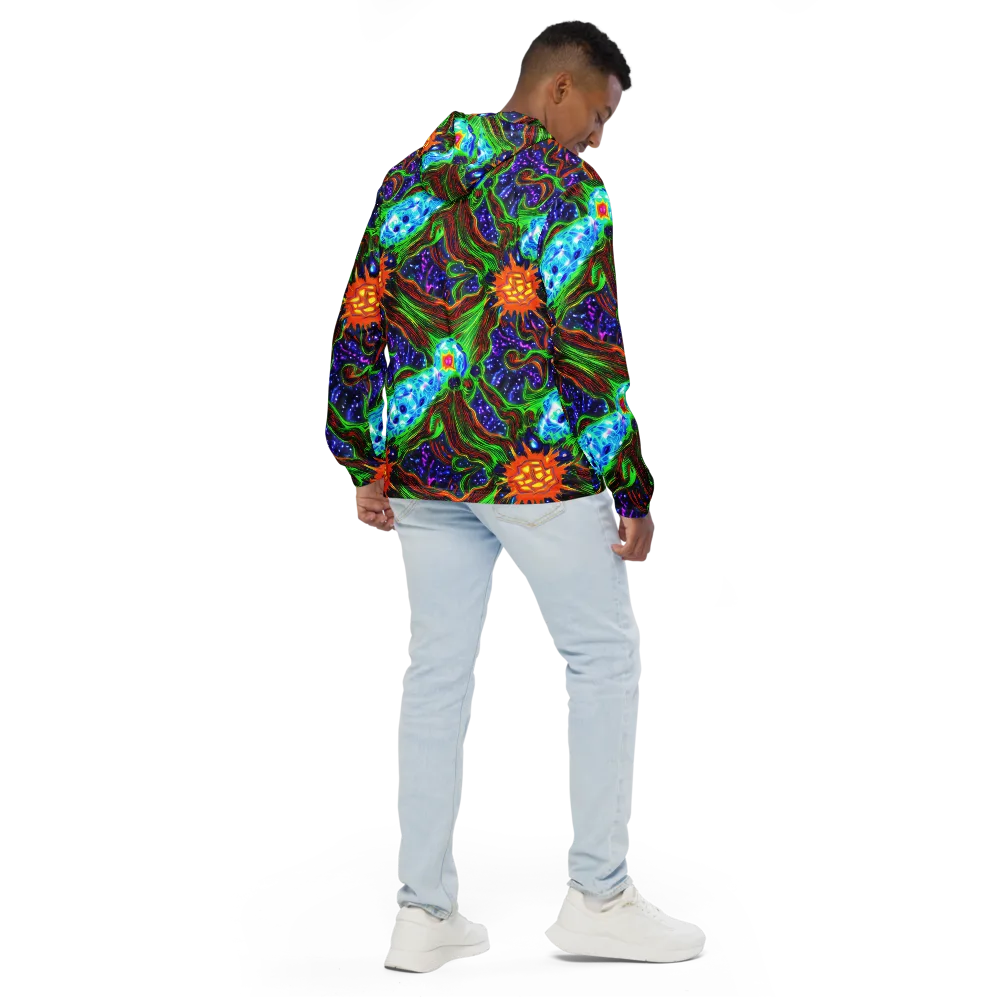Fluorescent Eden on Men's Windbreaker — Back