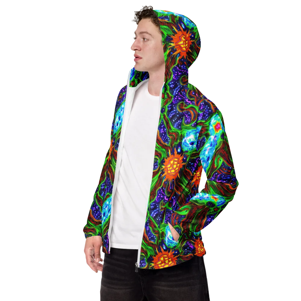 Fluorescent Eden on Men's Windbreaker — Left Front