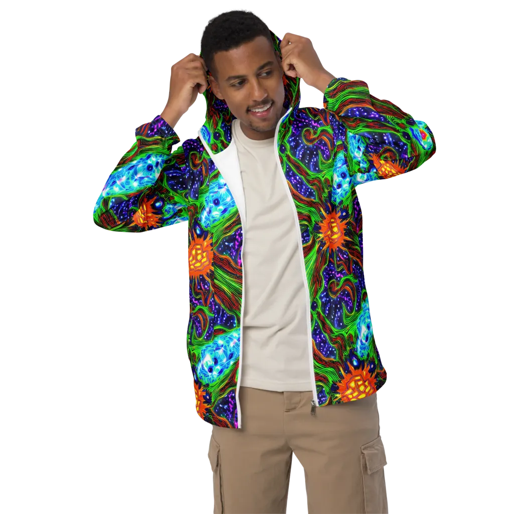 Fluorescent Eden on Men's Windbreaker — Front