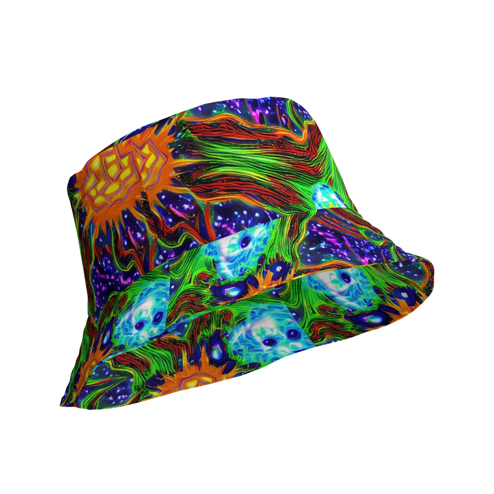 Fluorescent Eden on Reversible Bucket Hat — Product details Outside