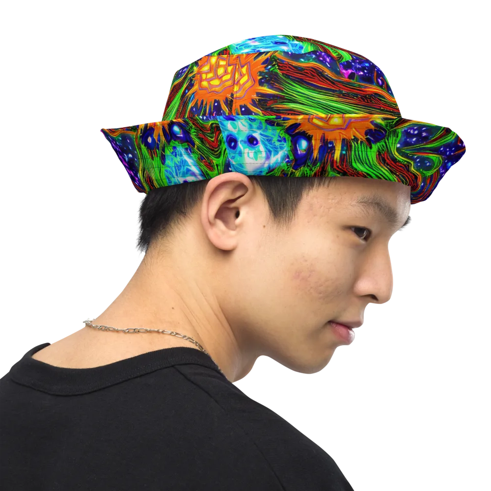Fluorescent Eden on Reversible Bucket Hat — Right Outside