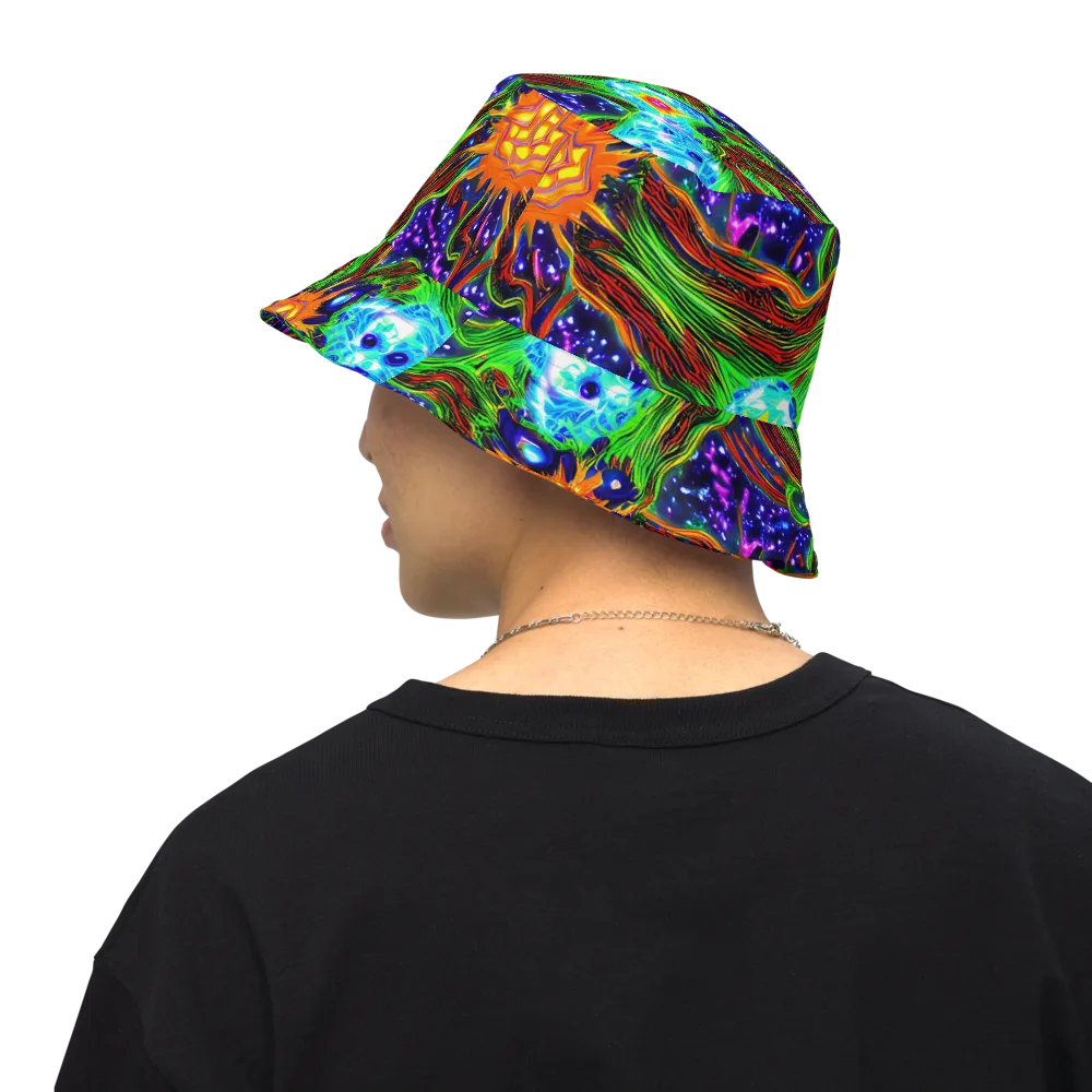 Fluorescent Eden on Reversible Bucket Hat — Back Inside