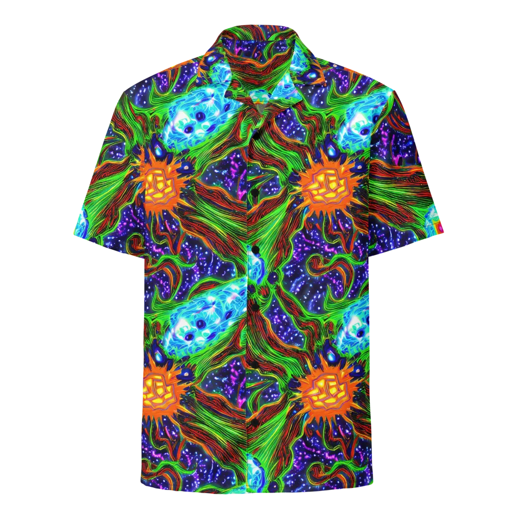 Fluorescent Eden on Button Shirt — Front