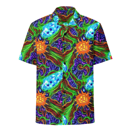 Fluorescent Eden on a Button Shirt