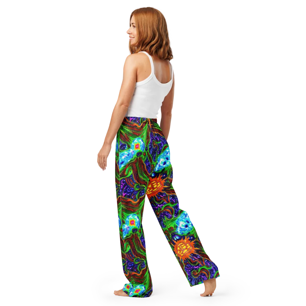 Fluorescent Eden on Women's Pajama Pants — Back