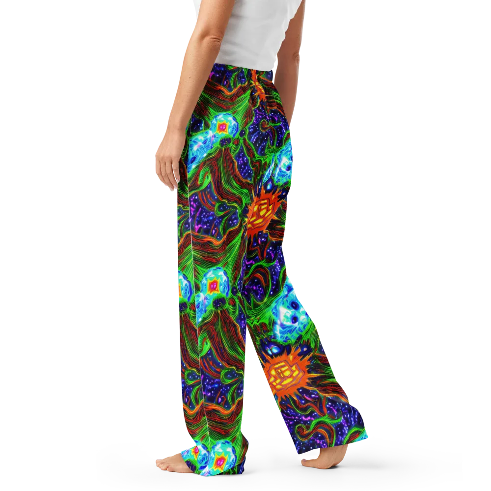 Fluorescent Eden on Women's Pajama Pants — Left