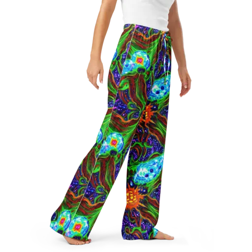 Fluorescent Eden on a Women's Pajama Pants