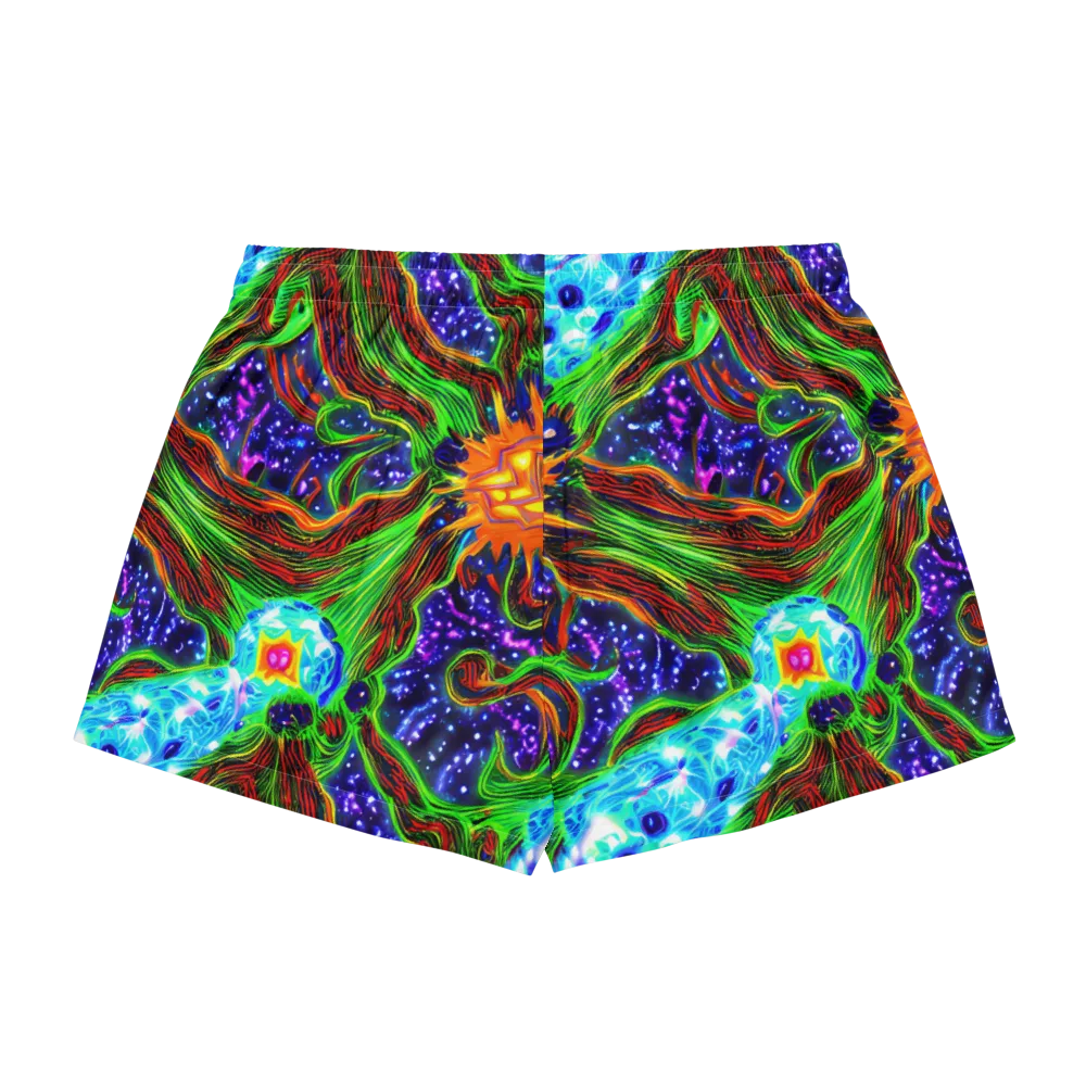 Fluorescent Eden on Women's Pajama Shorts — Back