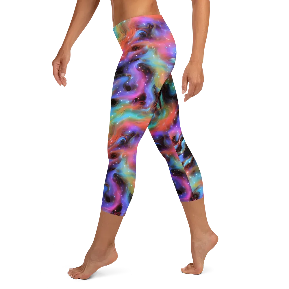 Starfire Drift on Capri Leggings — Left