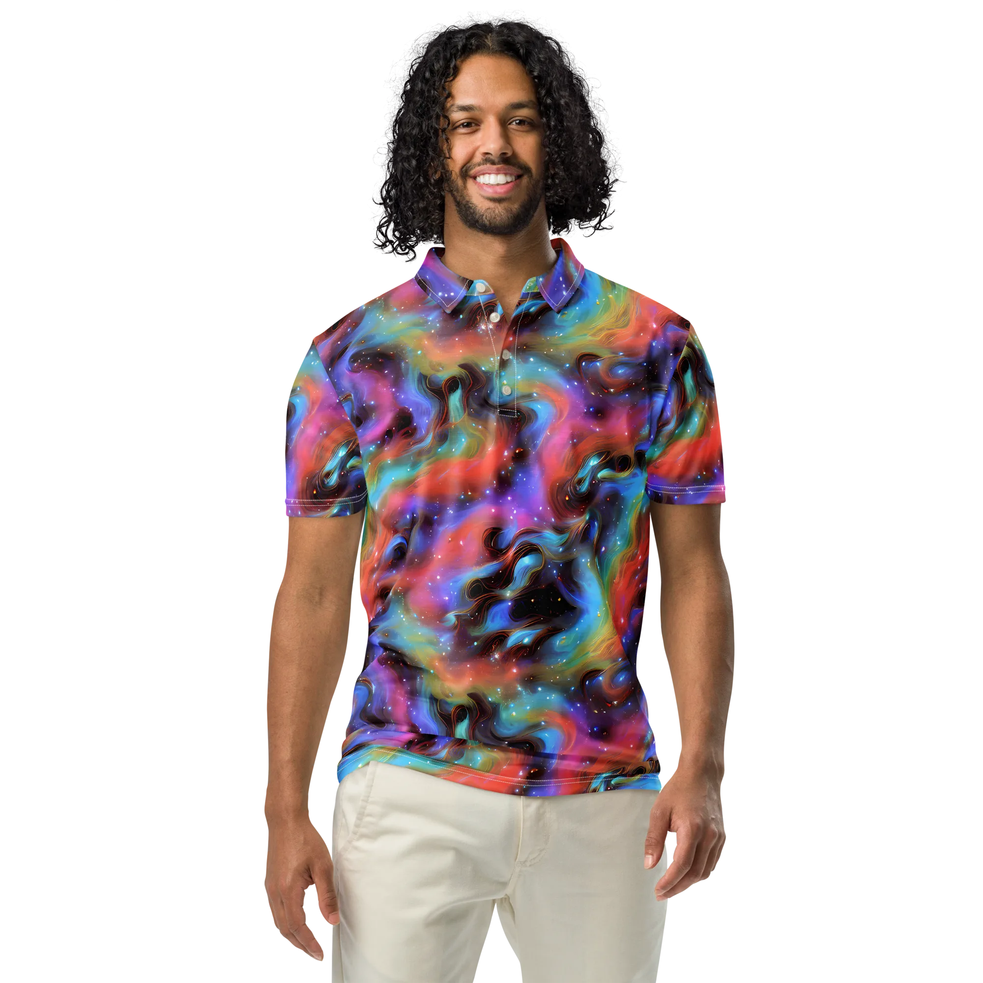 Starfire Drift on Men's Slim Fit Polo Shirt — Front