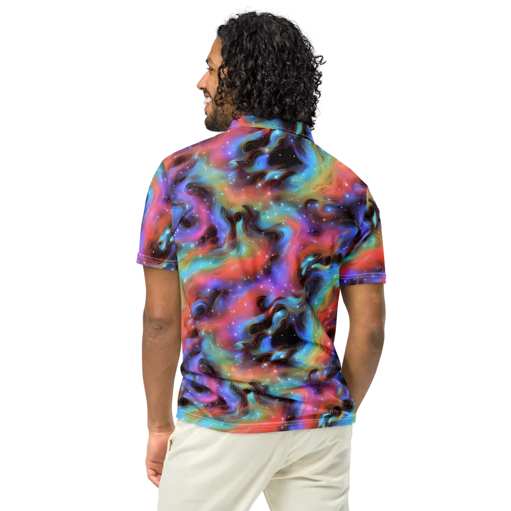 Starfire Drift on Men's Slim Fit Polo Shirt — Back