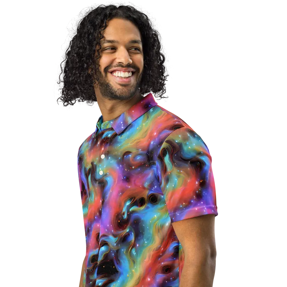 Starfire Drift on Men's Slim Fit Polo Shirt — Left Front