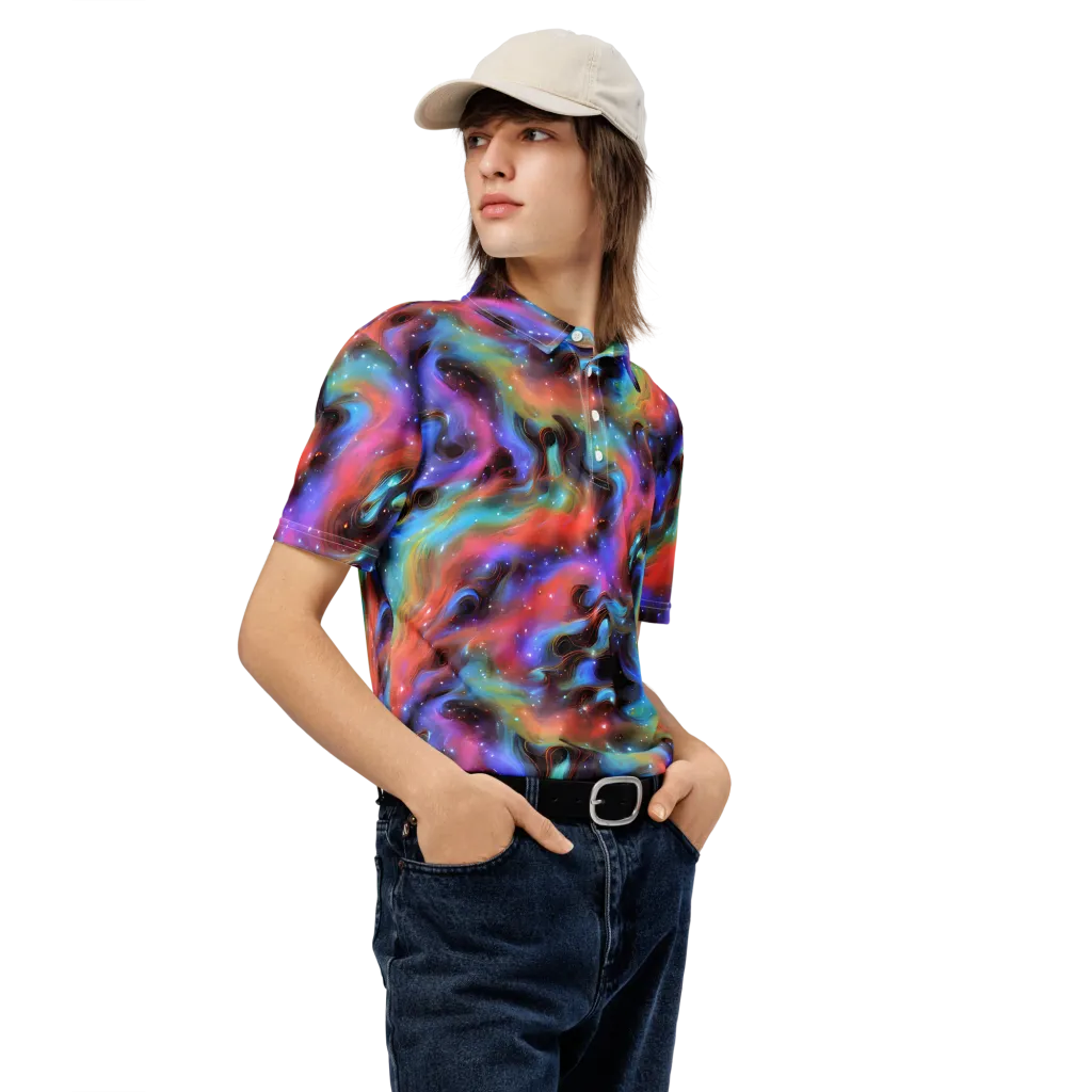 Starfire Drift on Men's Slim Fit Polo Shirt — Right Front