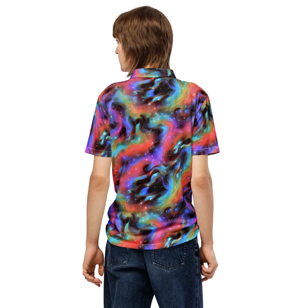 Starfire Drift on Men's Slim Fit Polo Shirt — Back