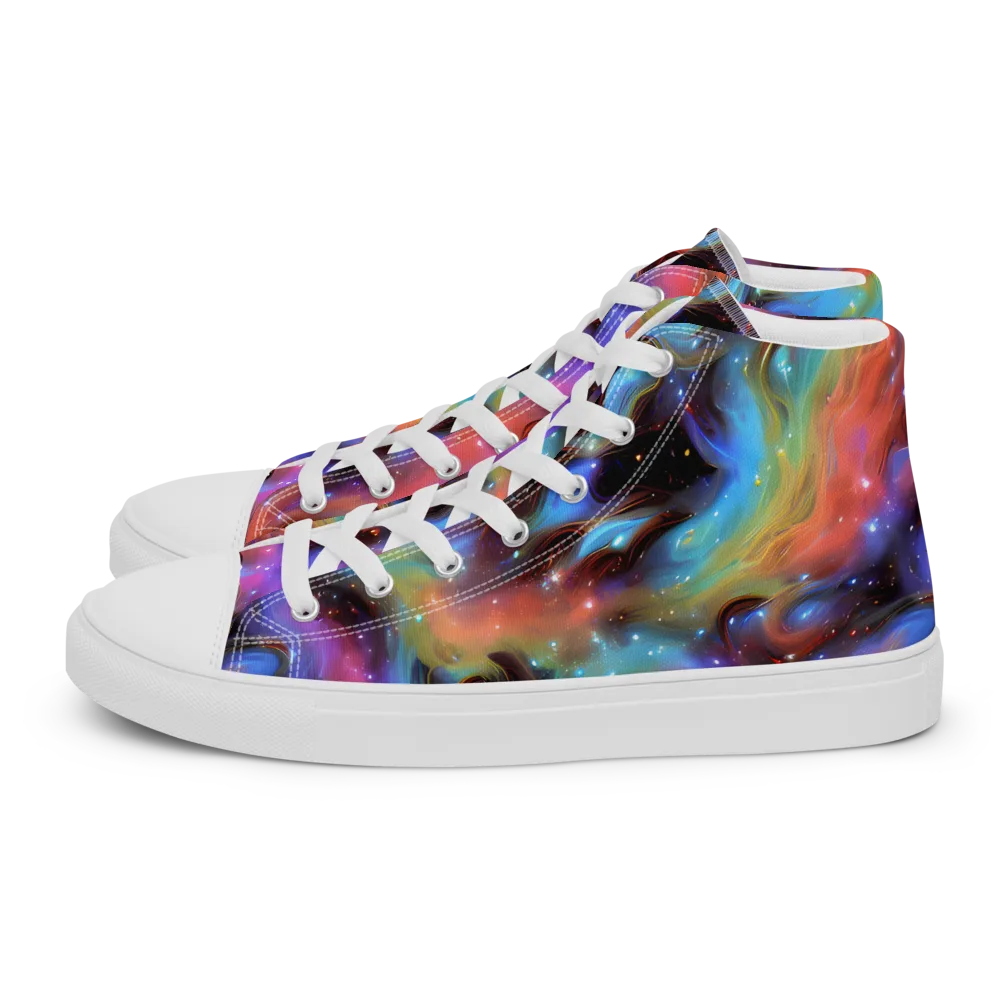 Starfire Drift on Men's High Top Canvas Shoes — Left