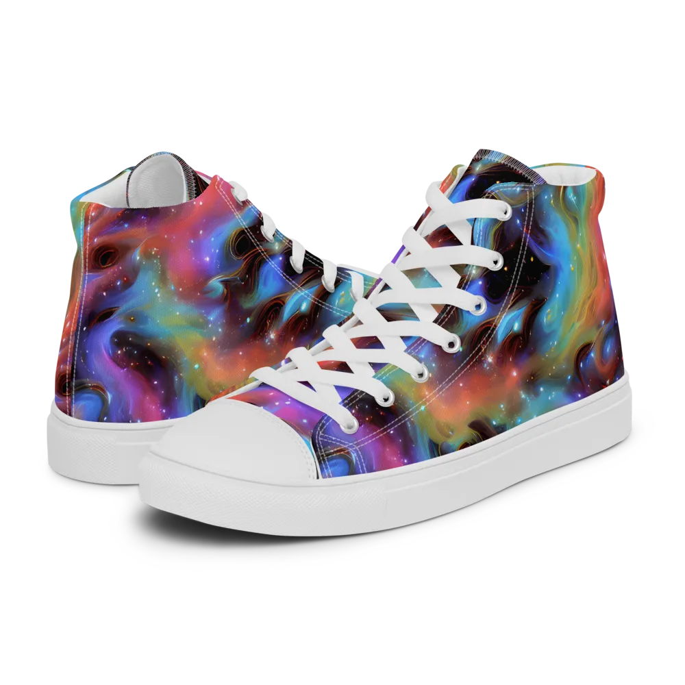 Starfire Drift on Men's High Top Canvas Shoes — Left