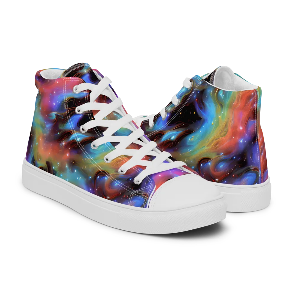 Starfire Drift on Men's High Top Canvas Shoes — Right