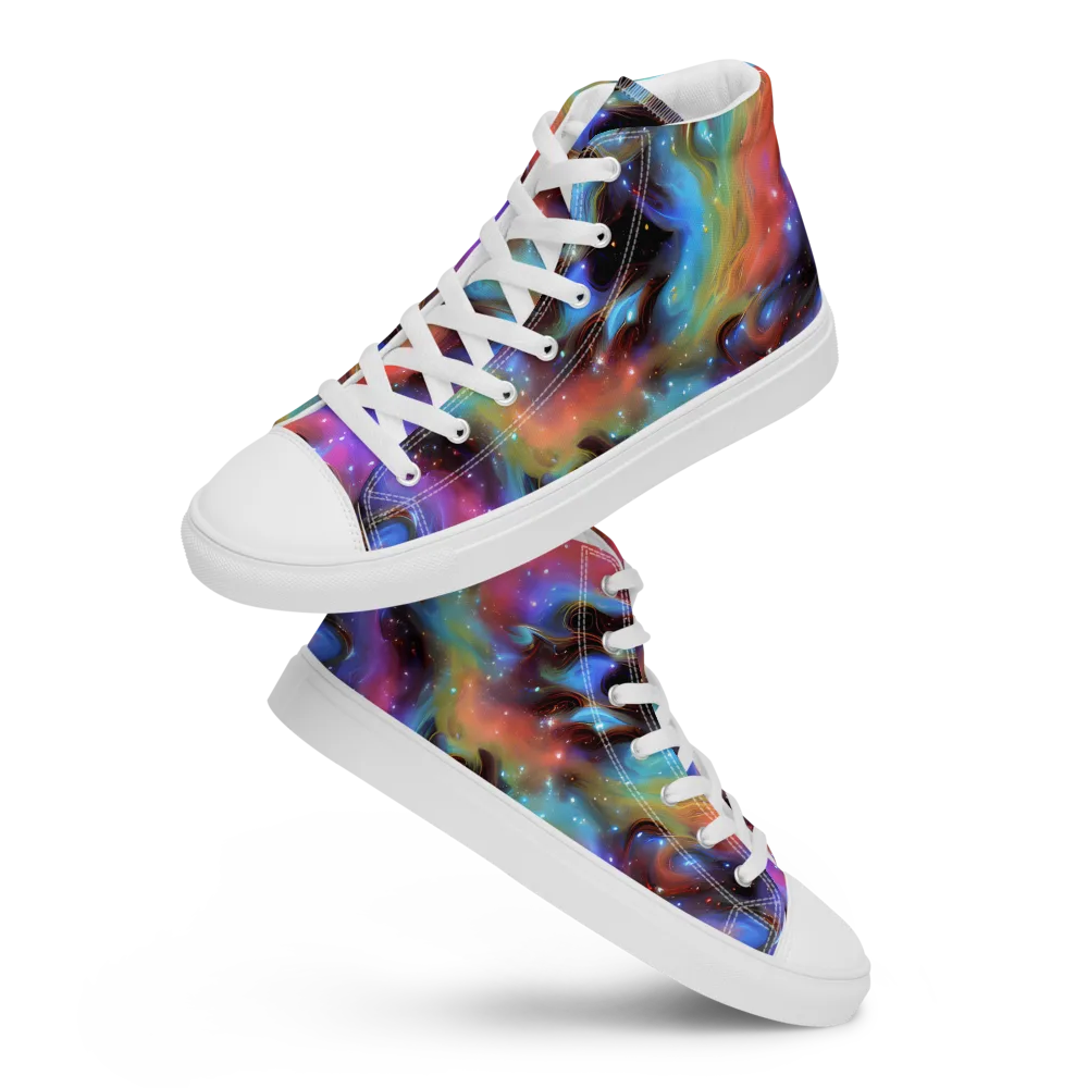 Starfire Drift on Men's High Top Canvas Shoes — Front