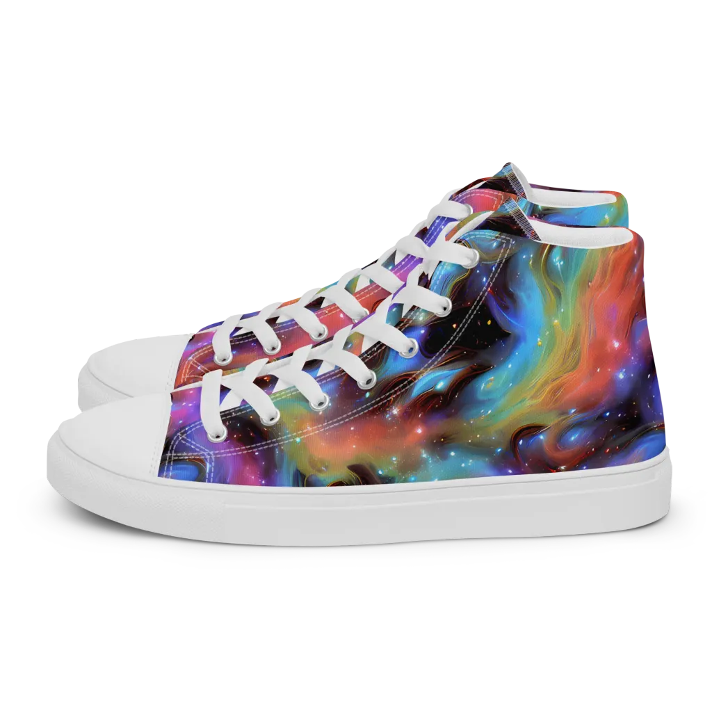 Starfire Drift on Women's High Top Canvas Shoes — Left