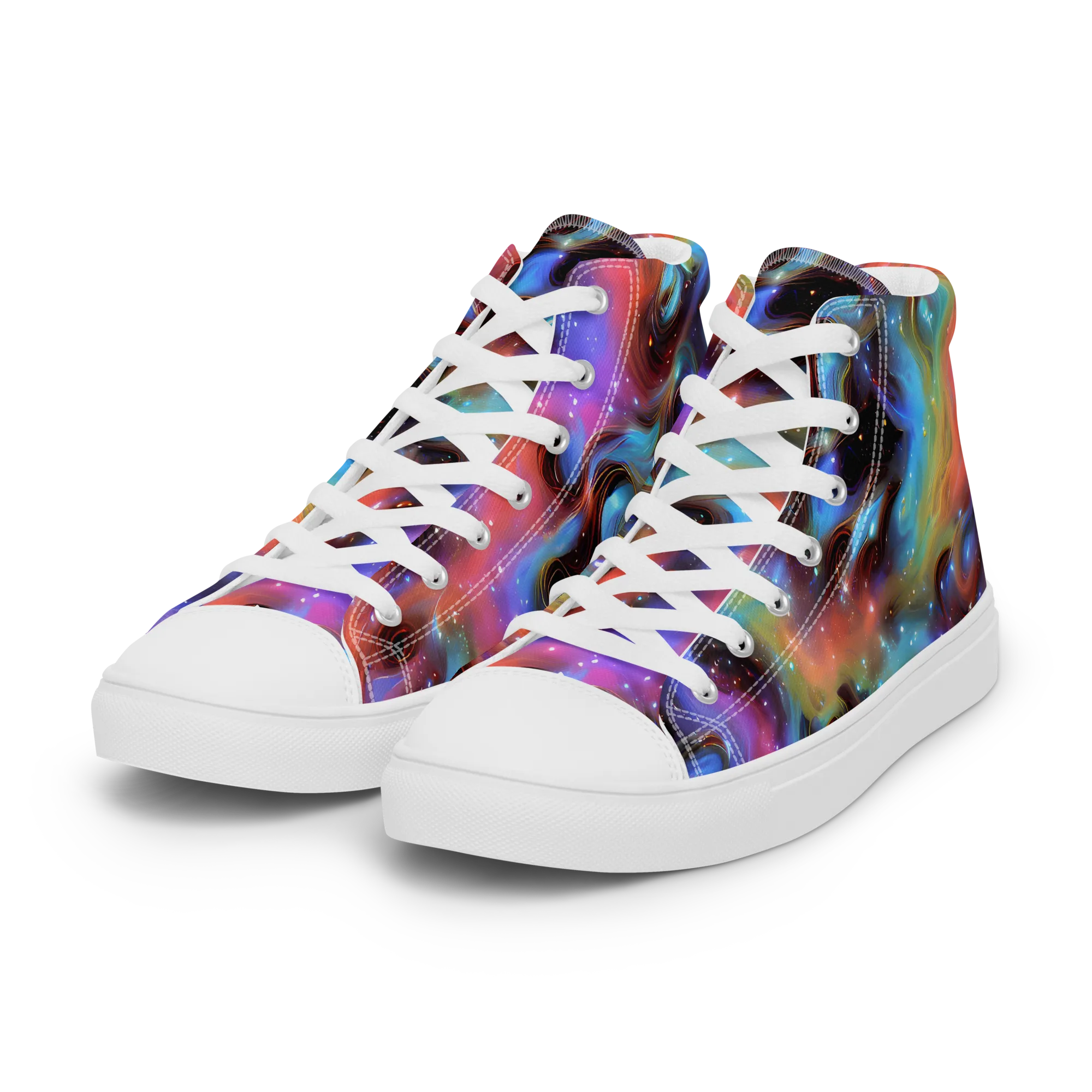 Starfire Drift on Women's High Top Canvas Shoes — Left Front